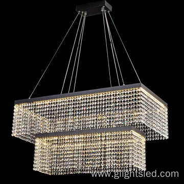 Crystal square modern chandeliers pendant lights